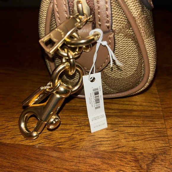 COACH Mini Rowan Satchel Bag Charm In Signature Canvas NWT - Picture 5 of 10